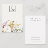 Carte De Visite Écran du logo Pastel Floral Bunch (Devant / Derrière)