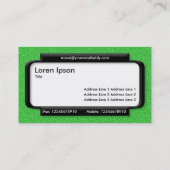 Carte De Visite Écran élégant - Lumineuse Vert Embossée Texture (Dos)