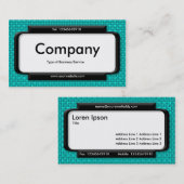 Carte De Visite Écran élégant - Texture en tissu cyan (Devant / Derrière)