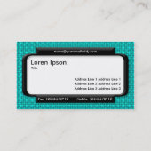 Carte De Visite Écran élégant - Texture en tissu cyan (Dos)