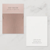 Carte De Visite ÉCRAN EN CUIVRE ROSE ROSE rose OR (Devant / Derrière)