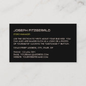 Carte De Visite Écran Firework, ventes Fireworks (Dos)