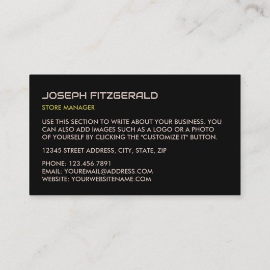 Carte De Visite Écran Firework, ventes Fireworks (Dos)