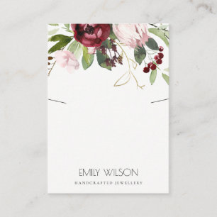 CARTE DE VISITE ÉCRAN FLEURI DE PROTÉA BURGUNDY ROSE BLEU