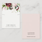 CARTE DE VISITE ÉCRAN FLEURI DE PROTÉA BURGUNDY ROSE BLEU (Devant / Derrière)