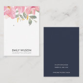 CARTE DE VISITE ÉCRAN FLEURIER DE COULEUR D'EAU ROSE BLANCHE (Devant / Derrière)