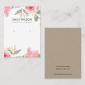 CARTE DE VISITE ÉCRAN FLEURIER DE COULEUR D'EAU ROSE BLANCHE (Devant / Derrière)