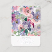Carte De Visite Écran | Floral | Aquarelle  | Purple Bu (Dos)