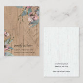 CARTE DE VISITE ÉCRAN FLORAL DE L'EUCALYPTUS EARRING EN BOIS (Devant / Derrière)