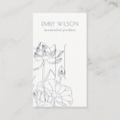 Carte De Visite Écran floral Nénuphar minimal pour l'esquisse (Devant)