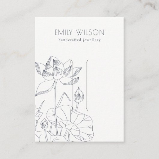 Carte De Visite Écran floral Nénuphar minimal pour l'esquisse (Devant)