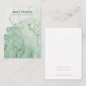 CARTE DE VISITE ÉCRAN GRIS VERT AGATE MARBRE STUD ÉCRAN (Devant / Derrière)