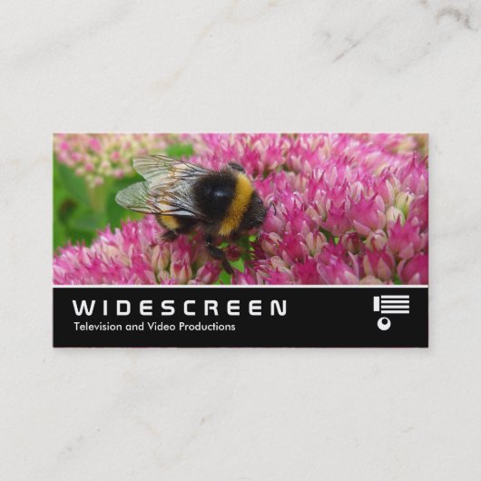 Carte De Visite Écran large 349 - Bumble Bee sur Sedum (Devant)