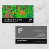 Carte De Visite Écran large 395 - Lit à fleurs psychédélique (Devant / Derrière)