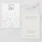 Carte De Visite Ecran Lilac Aquarelle Confetti 2 Écran Écran (Devant / Derrière)