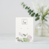 Carte De Visite Écran Lilac Aquarelle Flore Écran du logo (Debout devant)