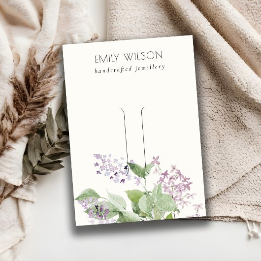 Carte De Visite Écran Lilac floral blanc à coiffure souple