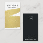 CARTE DE VISITE ÉCRAN LUXE GOLD FOIL BRUSH STROKE 2 STUD EARRING (Devant / Derrière)