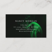 Carte De Visite Écran manuscrit vert néon et bouillons de fumée (Dos)