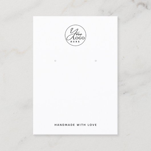 Carte De Visite Écran minimal noir blanc logo bijoux (Devant)