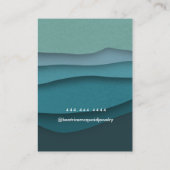 Carte De Visite Écran moderne Blue Ocean Waves (Dos)
