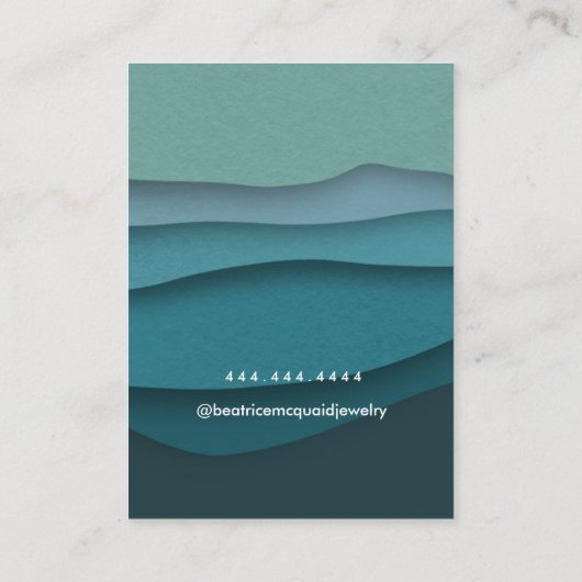 Carte De Visite Écran moderne Blue Ocean Waves (Dos)