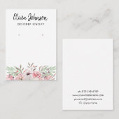 Carte De Visite Écran moderne de bijoux floraux Boho rose (Devant / Derrière)