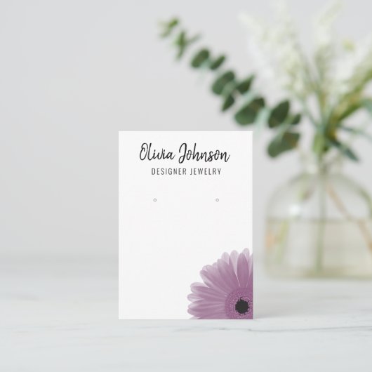 Carte De Visite Écran moderne de bijoux floraux Boho rose (Debout devant)