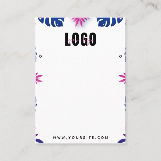 Carte De Visite Écran Neon Tropical Exotic Palm Feuilles oreilles (Devant)