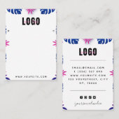 Carte De Visite Écran Neon Tropical Exotic Palm Feuilles oreilles (Devant / Derrière)