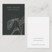 Carte De Visite Ecran noir blanc Paume feuilleté Esquisse Clip (Devant / Derrière)