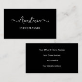 Carte De Visite Écran noir noir moderne élégant (Devant / Derrière)