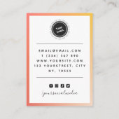 Carte De Visite Écran Orange Ombre Gradient Personnalisé Logo (Dos)