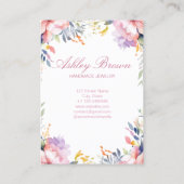 Carte De Visite Écran Pastel Aquarelle Floral Bijoux (Dos)