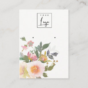 Carte De Visite Écran Pastel Blush Rose Floral Bunch 2 Écran