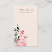 Carte De Visite Écran Pastel Blush Rose Floral Bunch Collier (Devant)