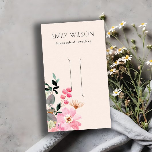 Carte De Visite Écran Pastel Blush Rose Floral Bunp