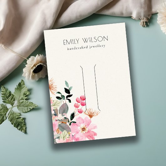 Carte De Visite Écran Pastel Blush Rose Floral Bunp