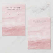Carte De Visite Écran Pastel Pink Aquarelle Bijoux (Devant / Derrière)