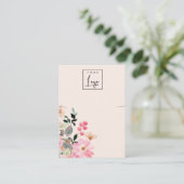 Carte De Visite Écran Pastel Pink Blush Floral Bunch Collier (Debout devant)