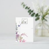 Carte De Visite Écran Pink Blush Blue Bell Floral Bunch Collier (Debout devant)