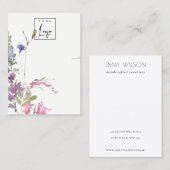 Carte De Visite Écran Pink Blush Blue Bell Floral Bunch Collier (Devant / Derrière)