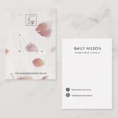 CARTE DE VISITE ÉCRAN PINK PETAL FABRIQUÉ À LA MAIN PAPIER 2 ÉTUDI (Devant / Derrière)