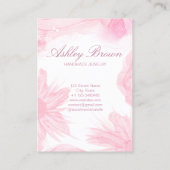 Carte De Visite Ecran rose Aquarelle Fleurie (Dos)