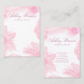 Carte De Visite Ecran rose Aquarelle Fleurie (Devant / Derrière)