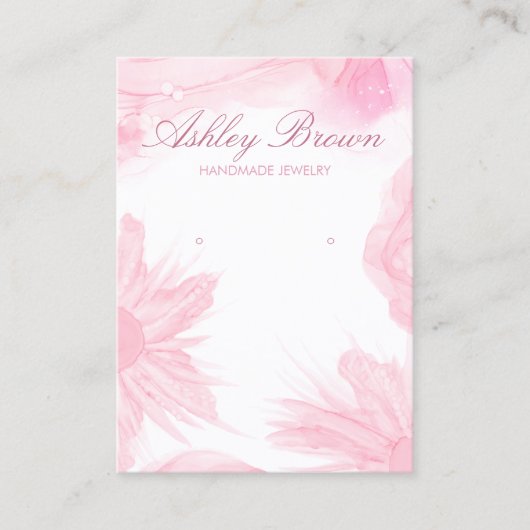 Carte De Visite Ecran rose Aquarelle Fleurie (Devant)