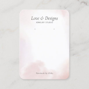 Carte De Visite Écran rose Aquarelle Laver Écouter Bijoux