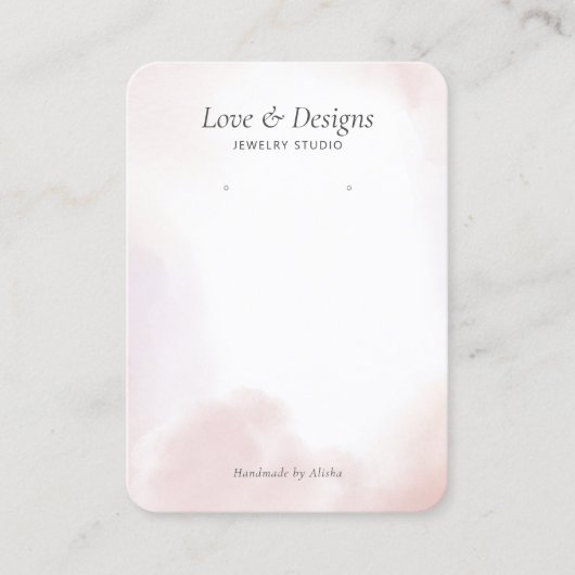 Carte De Visite Écran rose Aquarelle Laver Écouter Bijoux (Devant)