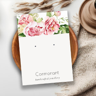 Carte De Visite Ecran rose Aquarelle pivoine Floral Écran d'oreill