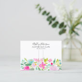 Carte De Visite Ecran rose floral - écran de barrette (Debout devant)